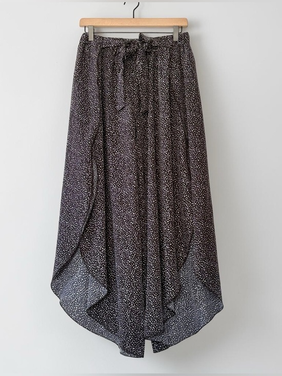 SHEIN Pants - SHEIN Curve 0XL High Slit Speckled Wide Leg Pants Faux Maxi Skirt Tie Waist Boho